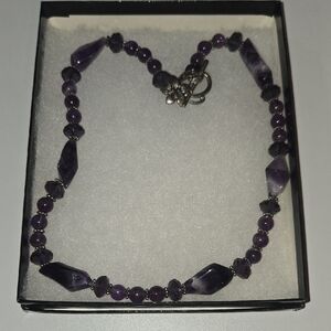Handmade Elegant Purple Beaded Necklace